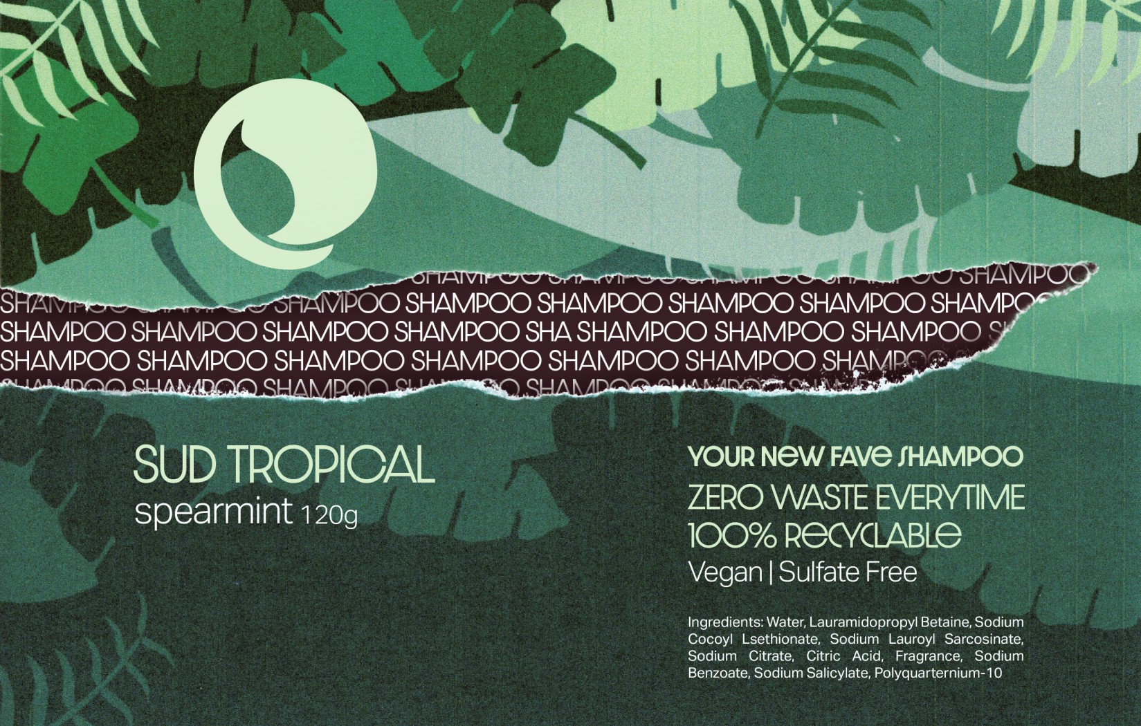 Sud Tropical Shampoo Label