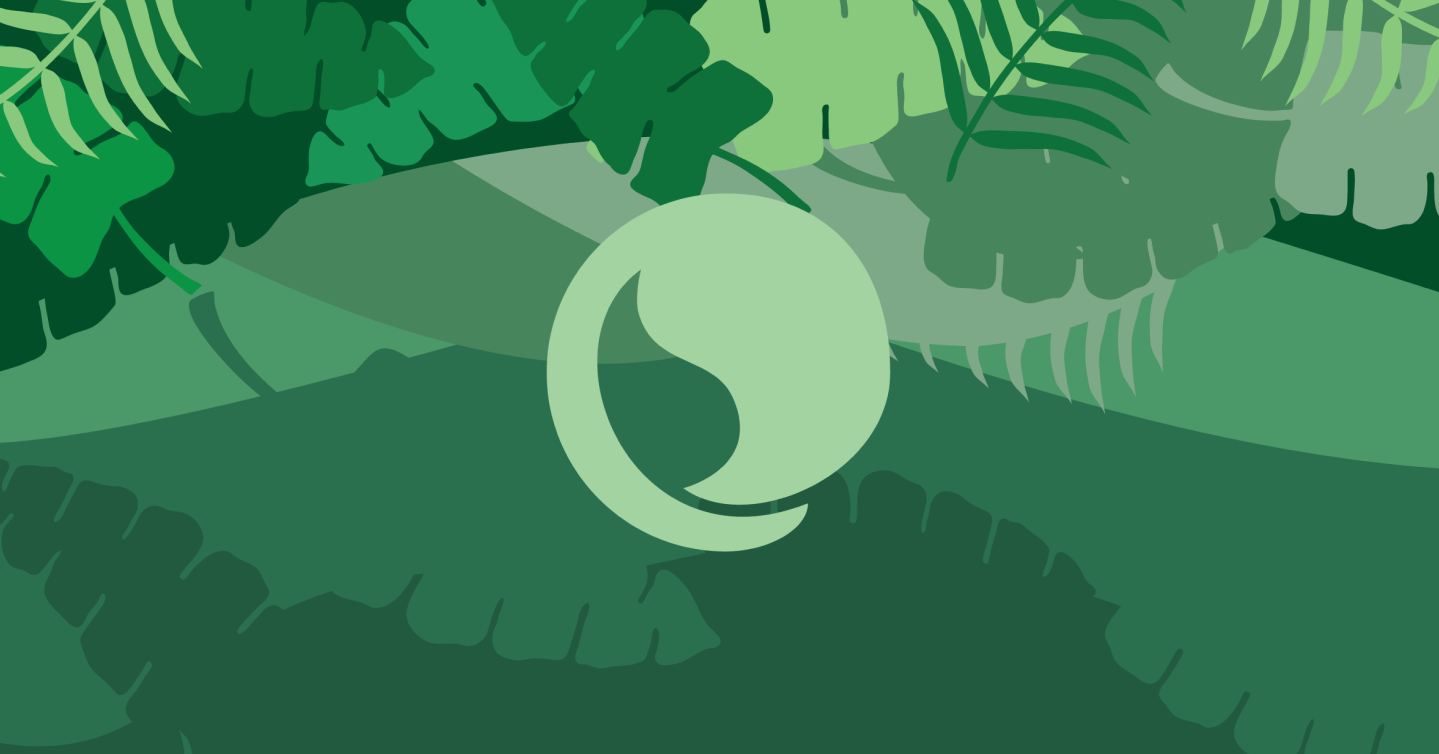 Green Banner with Leaves